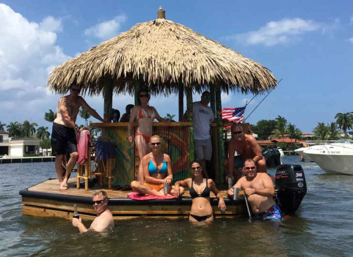 This Watercraft is a Boat & a Tiki Bar in One!