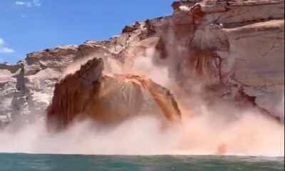 Giant Rockslide at Lake Powell (AZ) Caught on Camera During Holiday Weekend